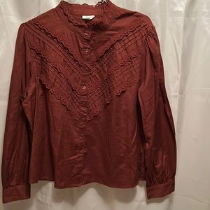 Women’s plus size XXL long-sleeve ruffled blouse